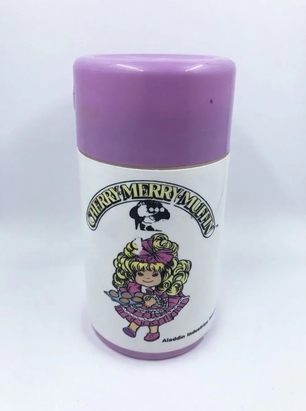 Cherry,Merry,Muffin`1988`Mattel Inc-Plastic Thermos`Without SipTop. VTG. Read